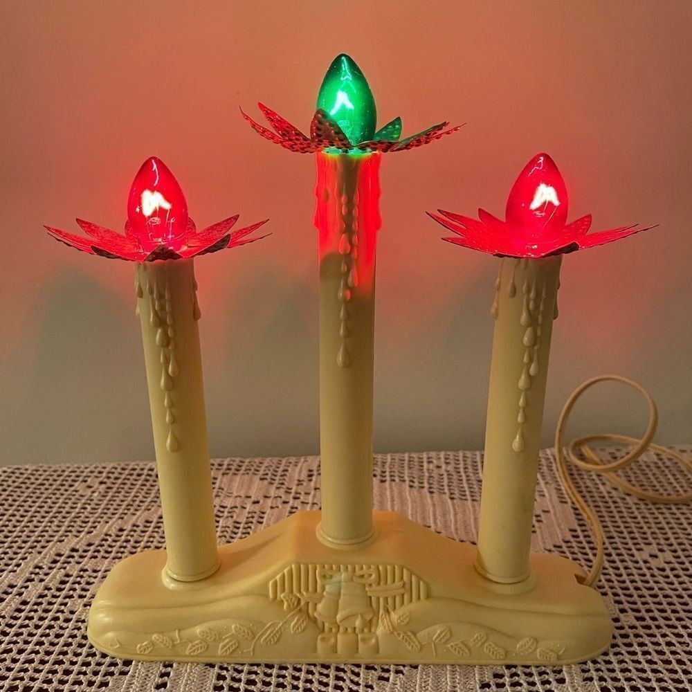 VINTAGE candelabra🎄Vintage Christmas lights🎄Vintage Christmas candles lights 🎄💒